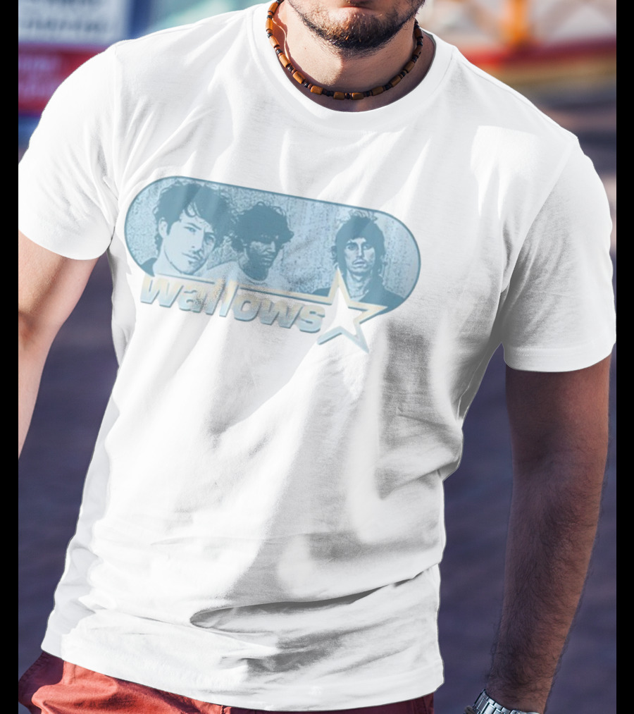 Wallows Band Star Photo Blue Oval Design T-Shirt