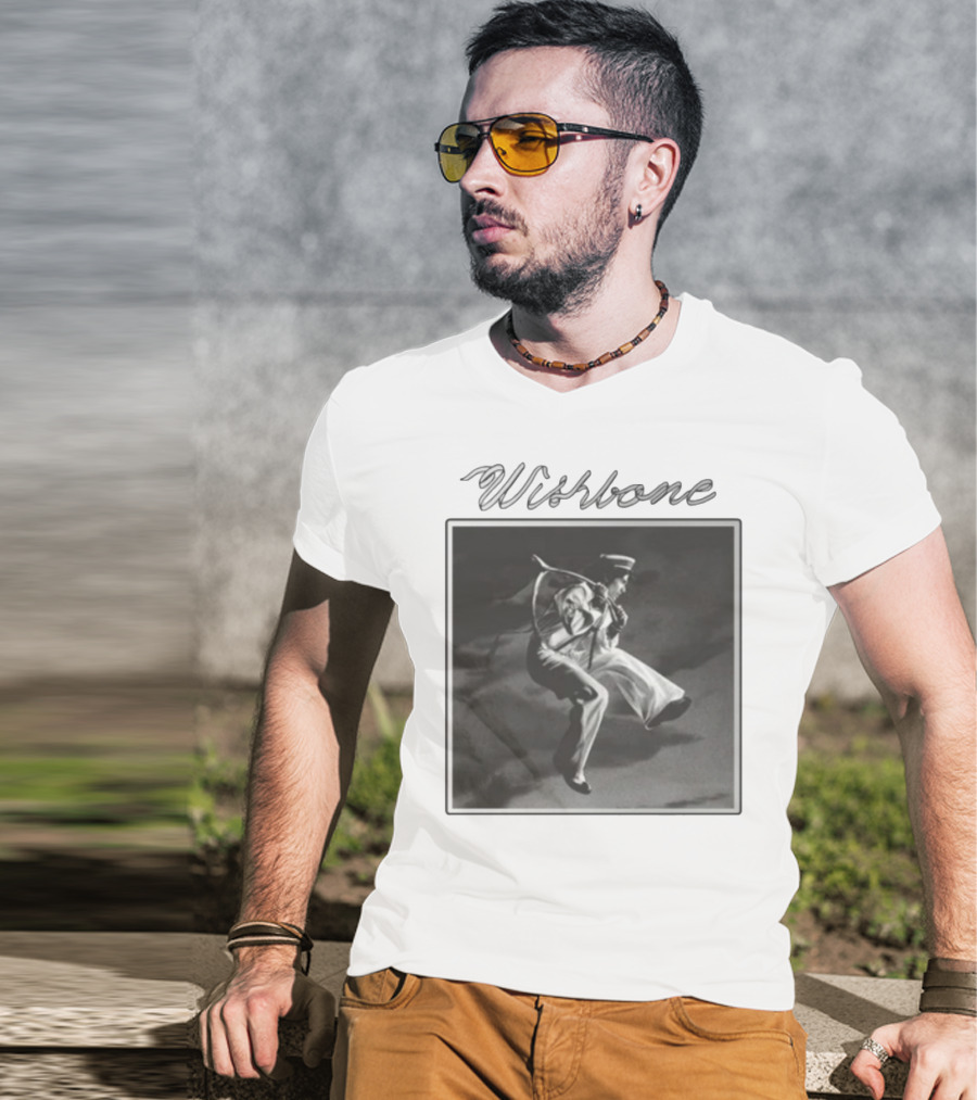 Wishbone Sailor Jumping Album Cover Black And White T-Shirt