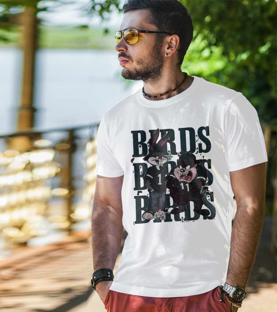Bugs Taz Birds Dye Hard Philly Jalen Hurts A.J. Brown Philadelphia Eagles NFL T-Shirt