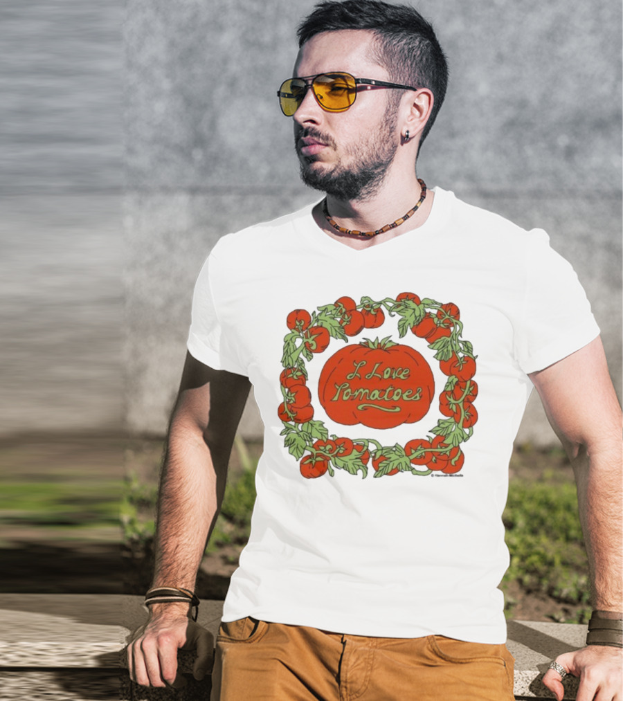 Hannah Michelle I Love Tomatoes Vine Wreath T-Shirt