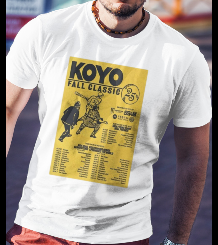 Koyo Fall Classic 2025 Tour Featuring New Found Glory Real Friends Ben Quad Restraining Order T-Shirt