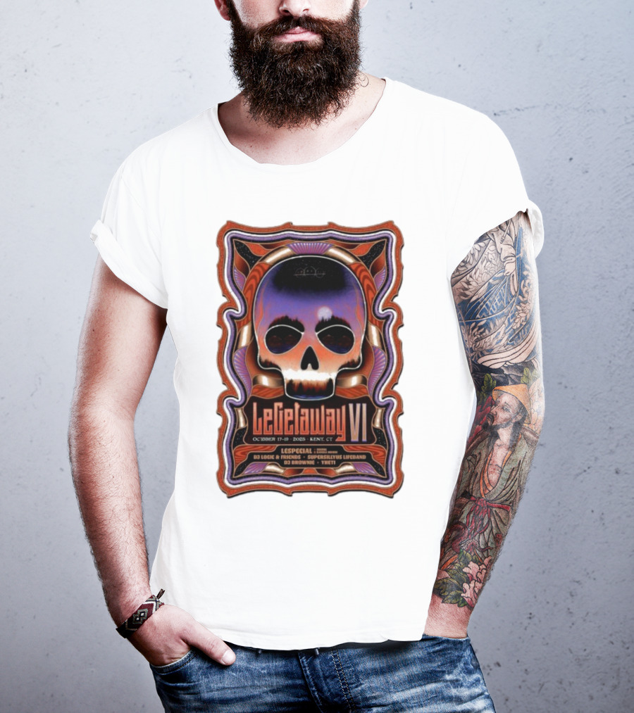 LeGetaway VI Lespecial October 17-19 2025 Kent CT Skull DJ Logic Supersillyus Lifeband T-Shirt