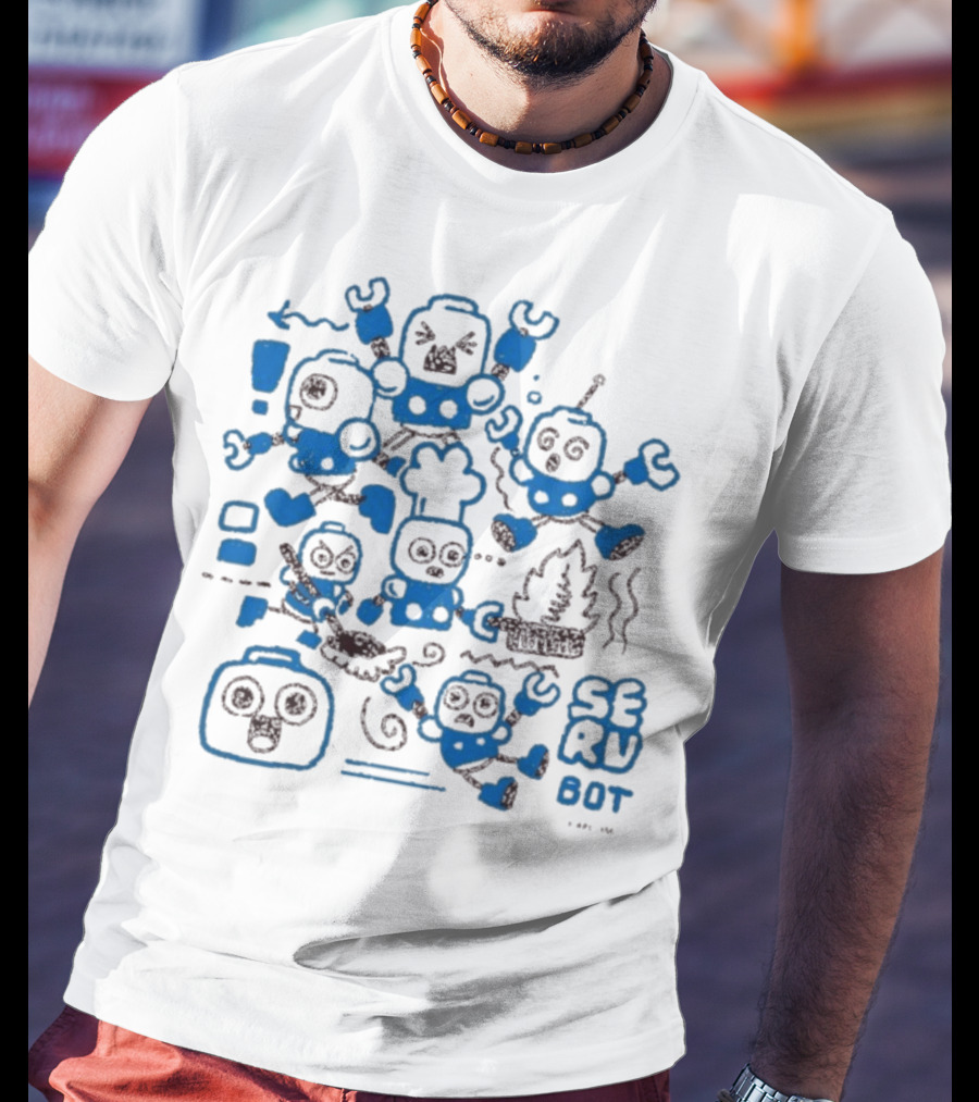 Mega Man Messy SERU Bots Blue And Brown Compilation T-Shirt