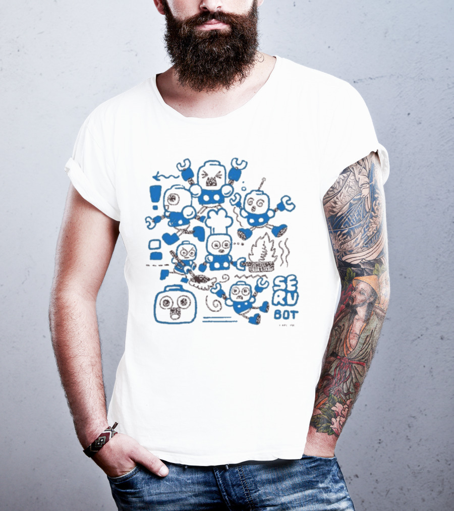 Mega Man Messy SERU Bots Blue And Brown Compilation T-Shirt