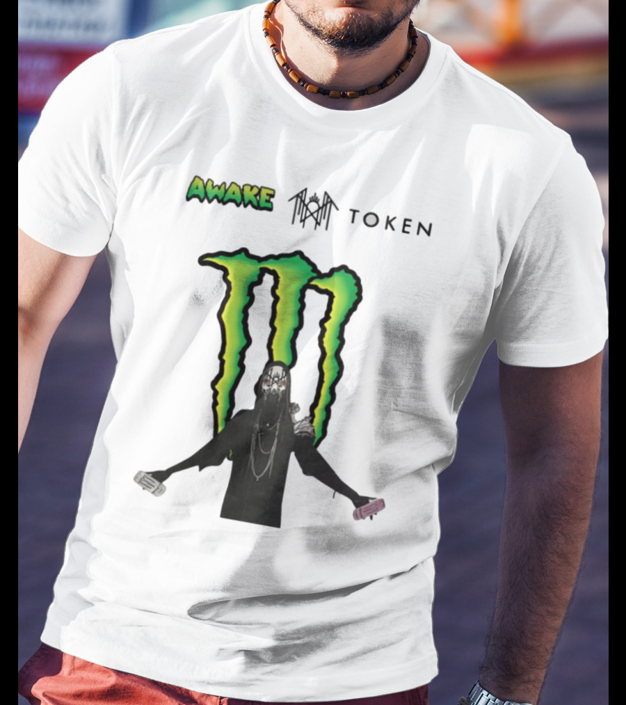 Awake Token Monster Energy Hooded Figure T-Shirt