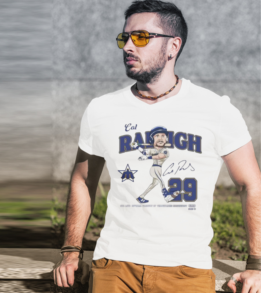 Cal Raleigh Seattle Mariners MVP Throwbacks Northwest Signature 2025 29 T-Shirt