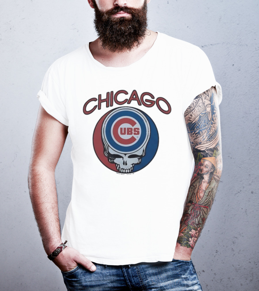 Chicago Cubs Grateful Dead Collaboration Steal Your Base Skull T-Shirt