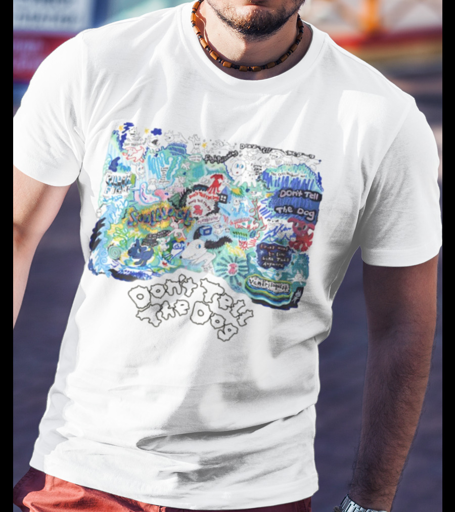 Don't Tell The Dog Sunflower Ventura Highway Whimsical Collage T-Shirt
