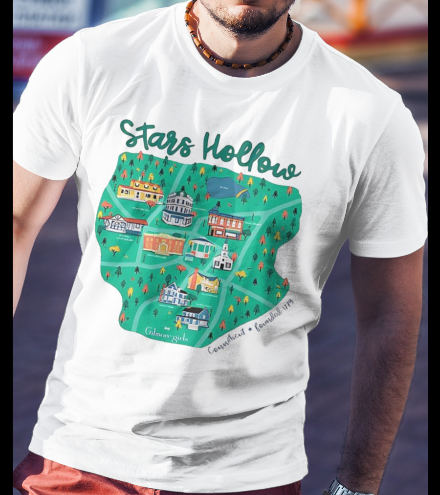 Stars Hollow Map Gilmore Girls Town Landmarks T-Shirt