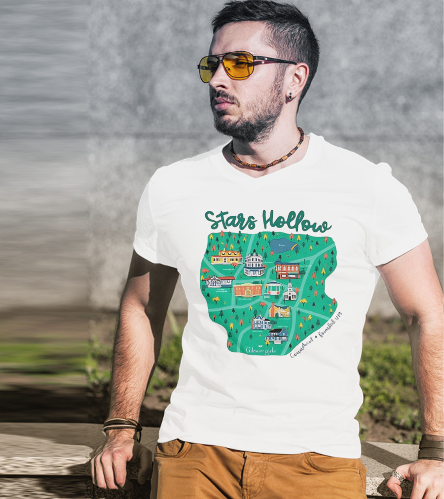Stars Hollow Map Gilmore Girls Town Landmarks T-Shirt
