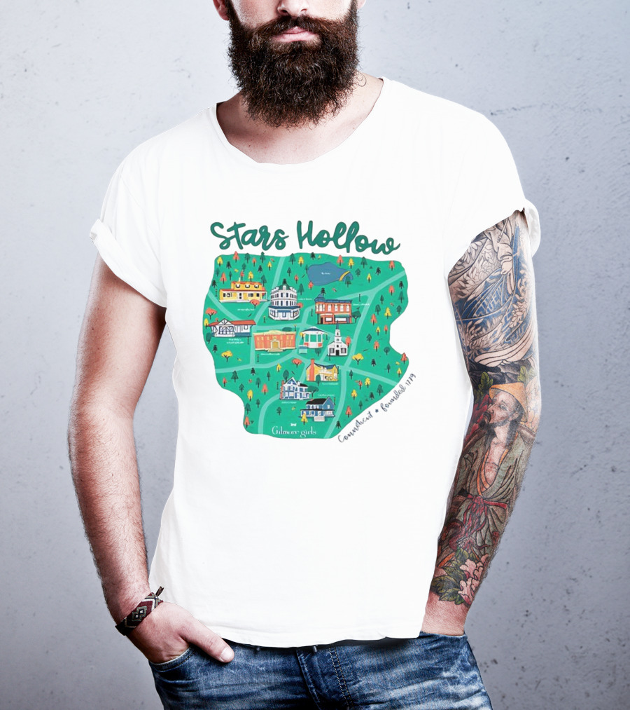 Stars Hollow Map Gilmore Girls Town Landmarks T-Shirt