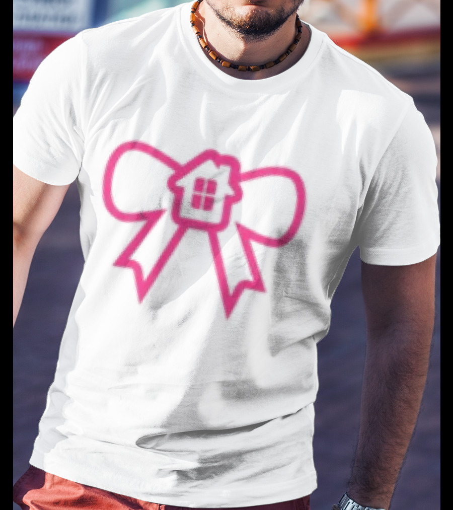 Glowhouse White Pink Bow Ribbon T-Shirt