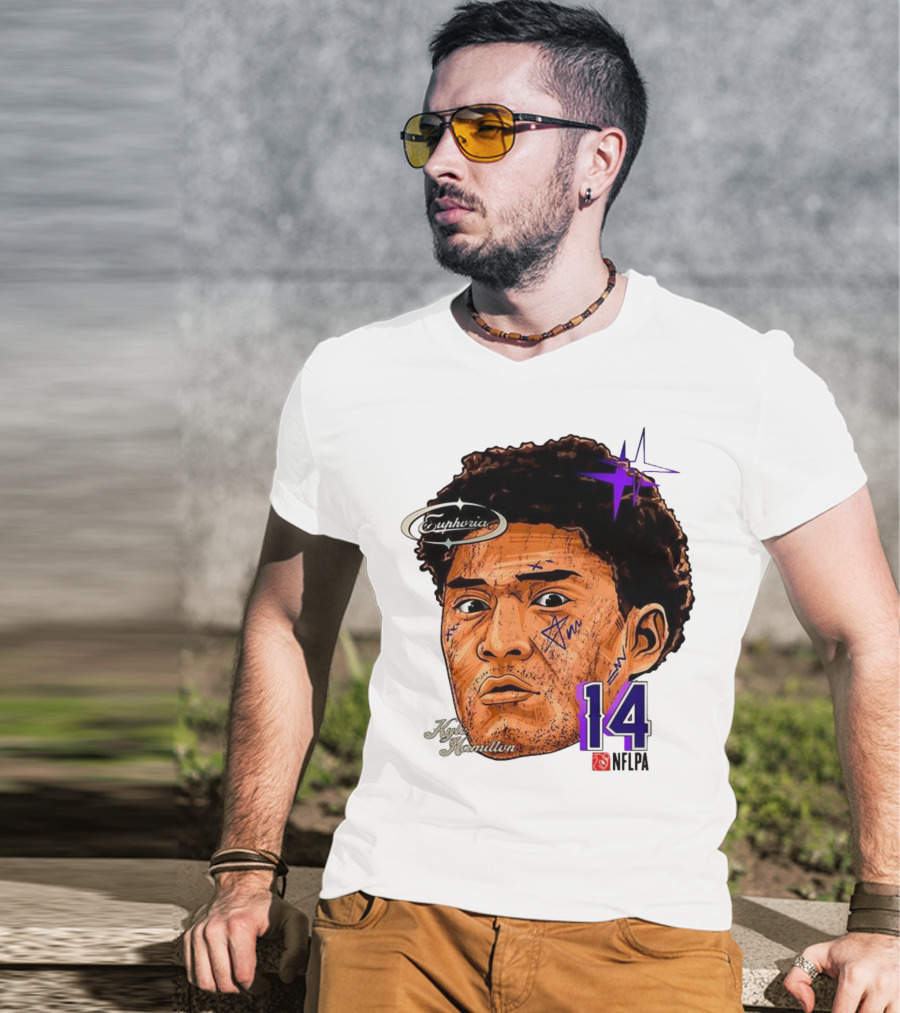 Kyle Hamilton Baltimore Ravens Euphoria Number 14 Ravens Star T-Shirt