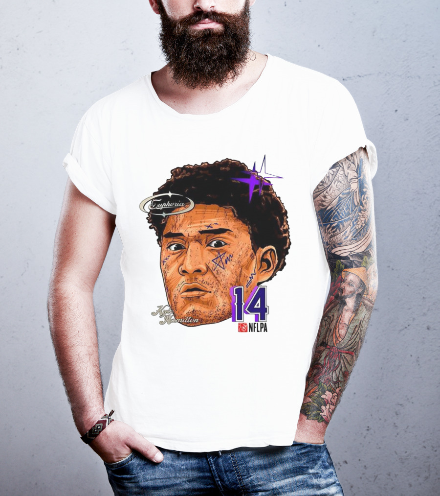 Kyle Hamilton Baltimore Ravens Euphoria Number 14 Ravens Star T-Shirt