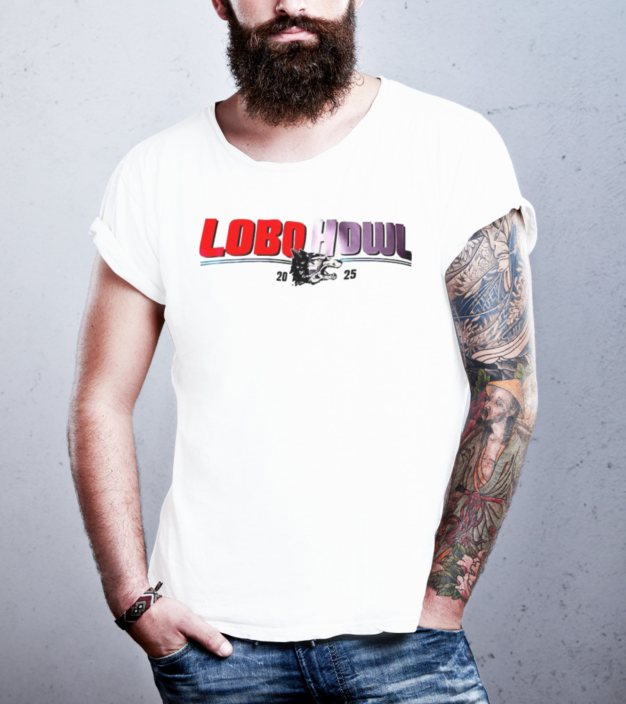Lobo Howl 2025 Wolf Head Logo Red Purple T-Shirt