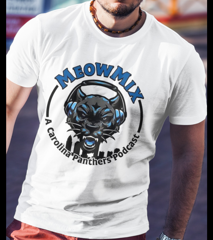Meow MIX Carolina Panthers Podcast Panther Headphone Art T-Shirt