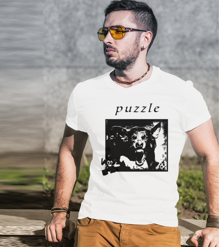 Puzzle Damage Dog With Missing Pieces T-Shirt