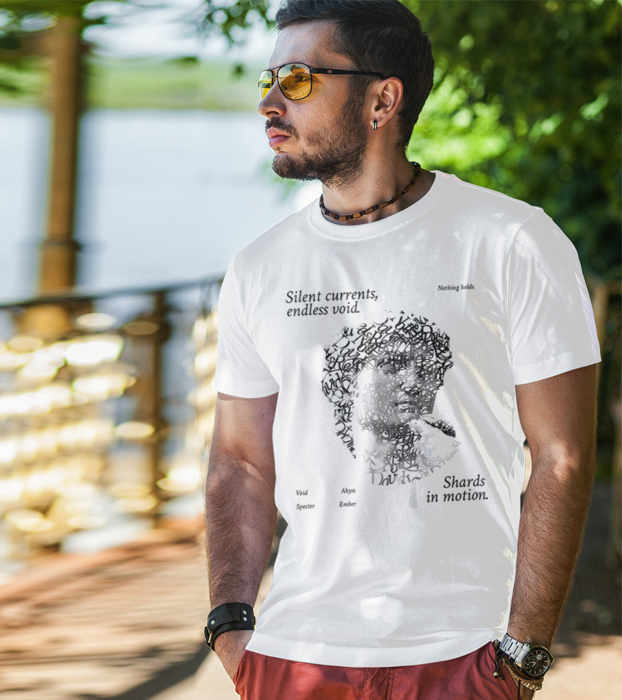 Silent Currents Endless Void Shards In Motion Vox Specter Alyn Basker Floating Debris T-Shirt