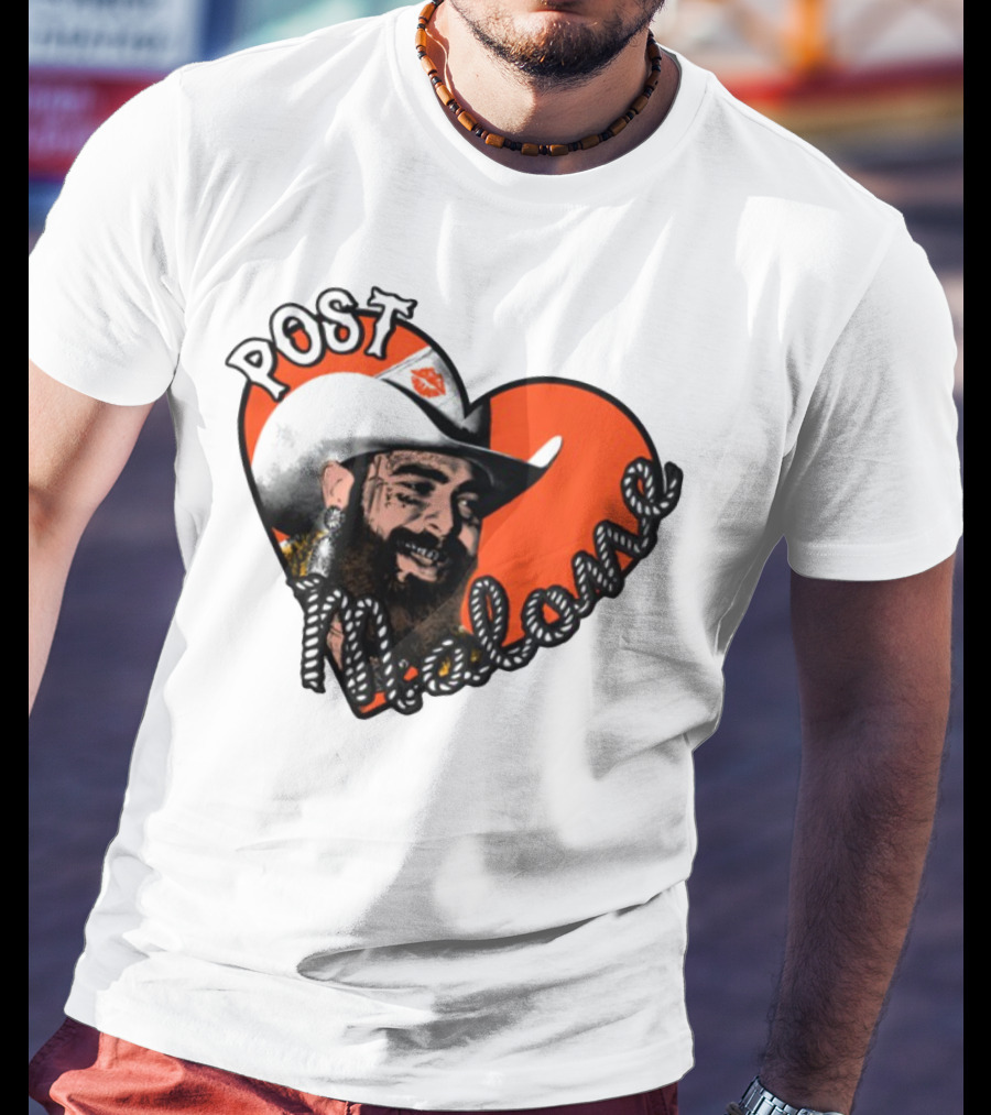 Big Ass Stadium Tour Post Malone Heart Cowboy Design T-Shirt