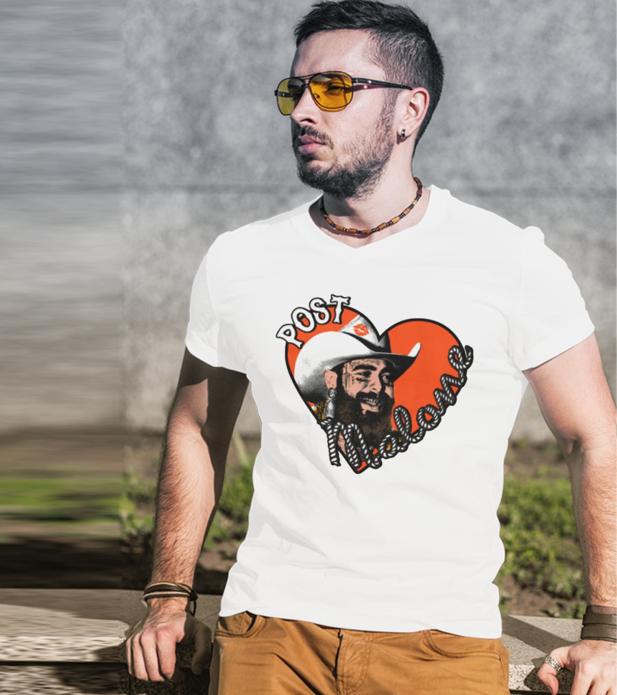 Big Ass Stadium Tour Post Malone Heart Cowboy Design T-Shirt