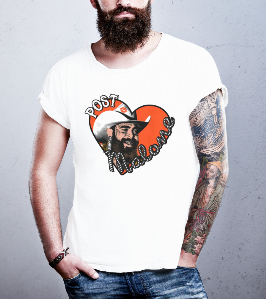 Big Ass Stadium Tour Post Malone Heart Cowboy Design T-Shirt