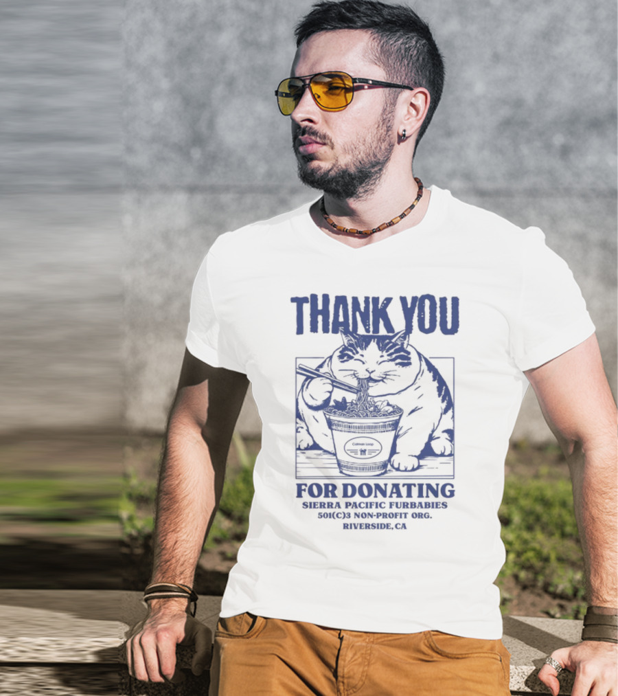 Thank You For Donating Santa Cruz Mountain Brewery Californians For Ferrets Monterey Bay California T-Shirt