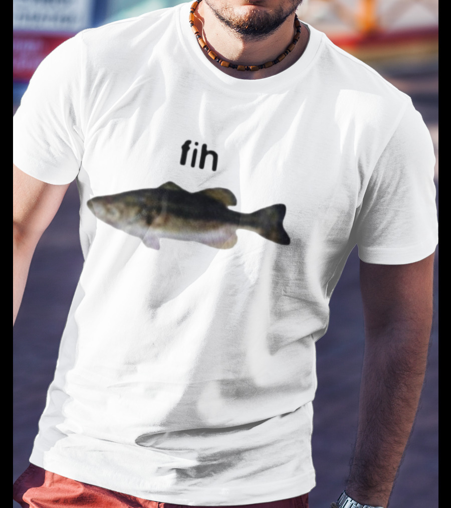 Fih Fish Humor With Realistic Fish Illustration T-Shirt