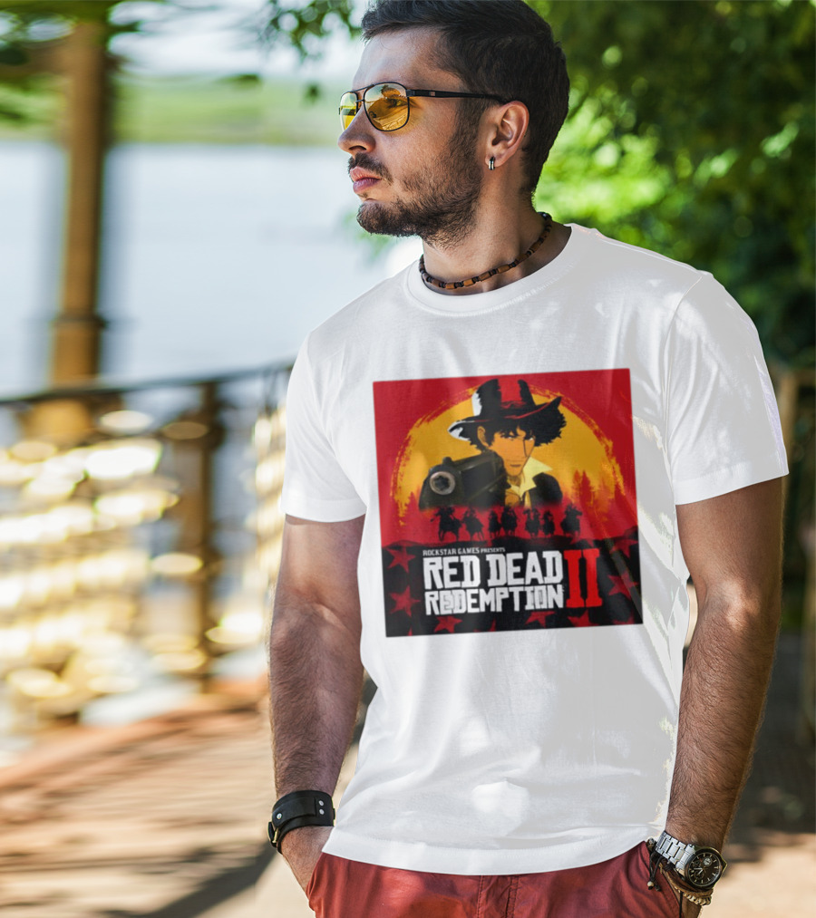 Rockstar Games Red Dead Redemption II Goofyahhtees Spike Rd2 Cowboy Gunman T-Shirt