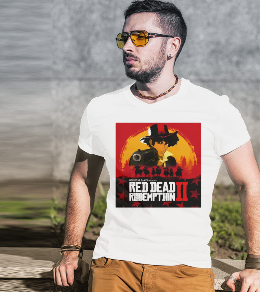 Rockstar Games Red Dead Redemption II Goofyahhtees Spike Rd2 Cowboy Gunman T-Shirt