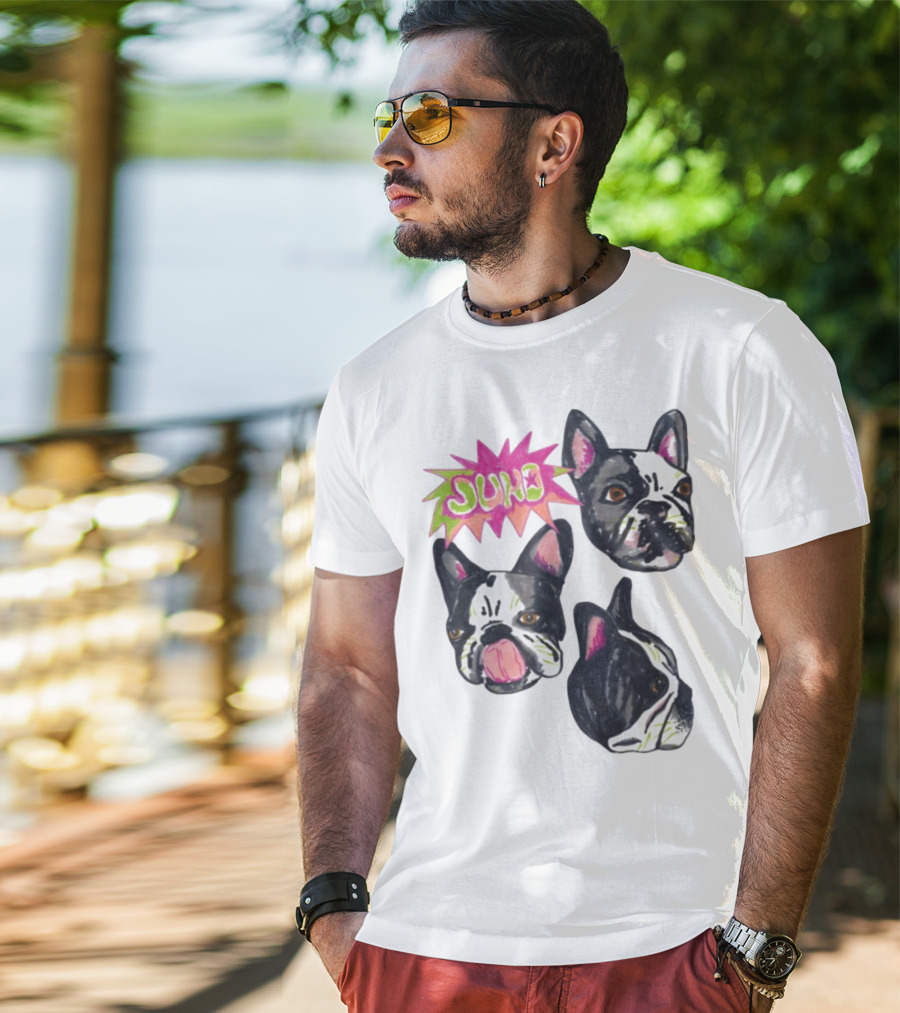 Kel Lauren Remi Wolf Juno Dog French Bulldog Faces T-Shirt