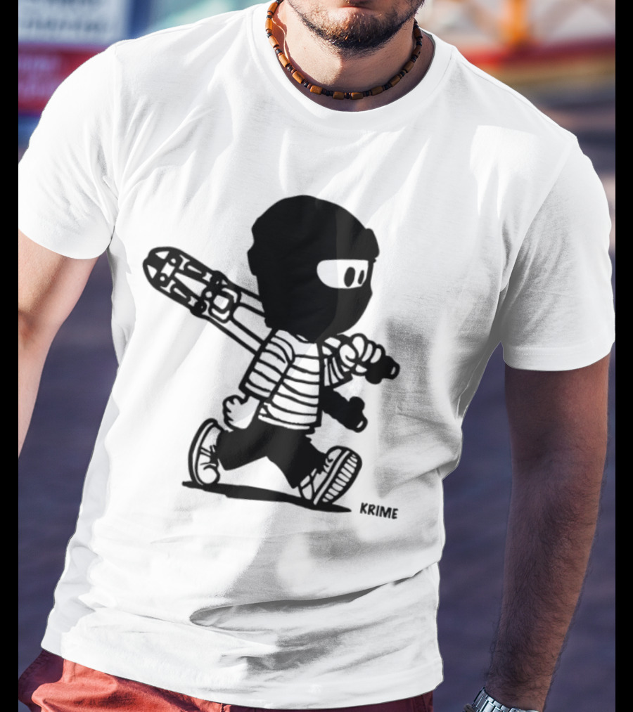Krime_1 Calvin Streetwear Retro Car Graphic Style T-Shirt