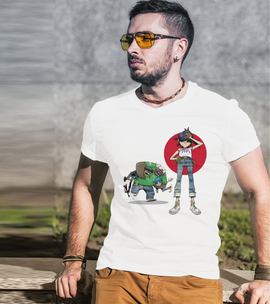 Gorillaz Limited Edition Invisible Sun Characters And Style T-Shirt
