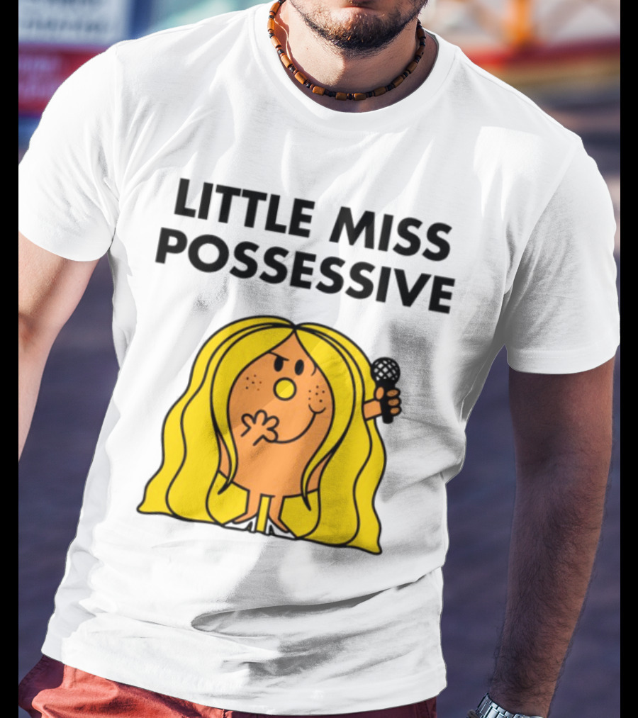 "Little Miss Possessive Character With Long Hair Holding Microphone" T-Shirt