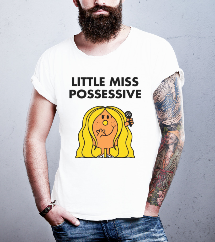 "Little Miss Possessive Character With Long Hair Holding Microphone" T-Shirt