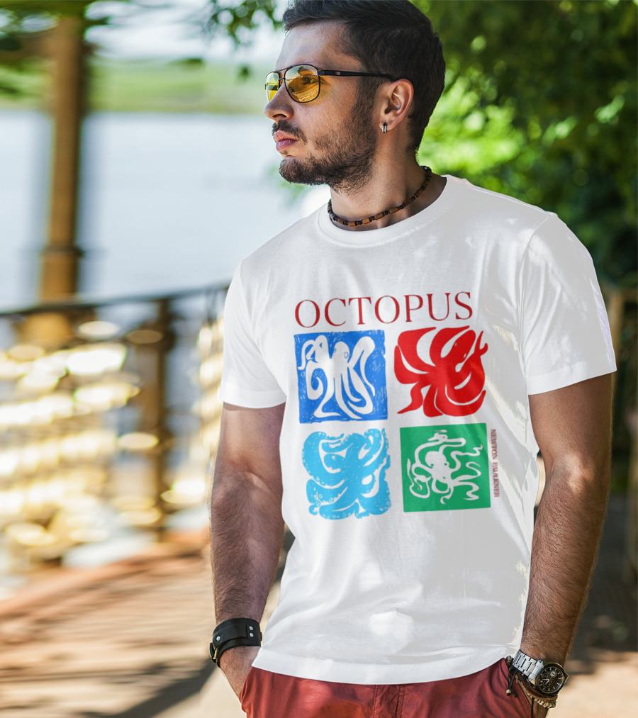NewtonFaulkner Octopus Colorful Pop Art Quartet T-Shirt