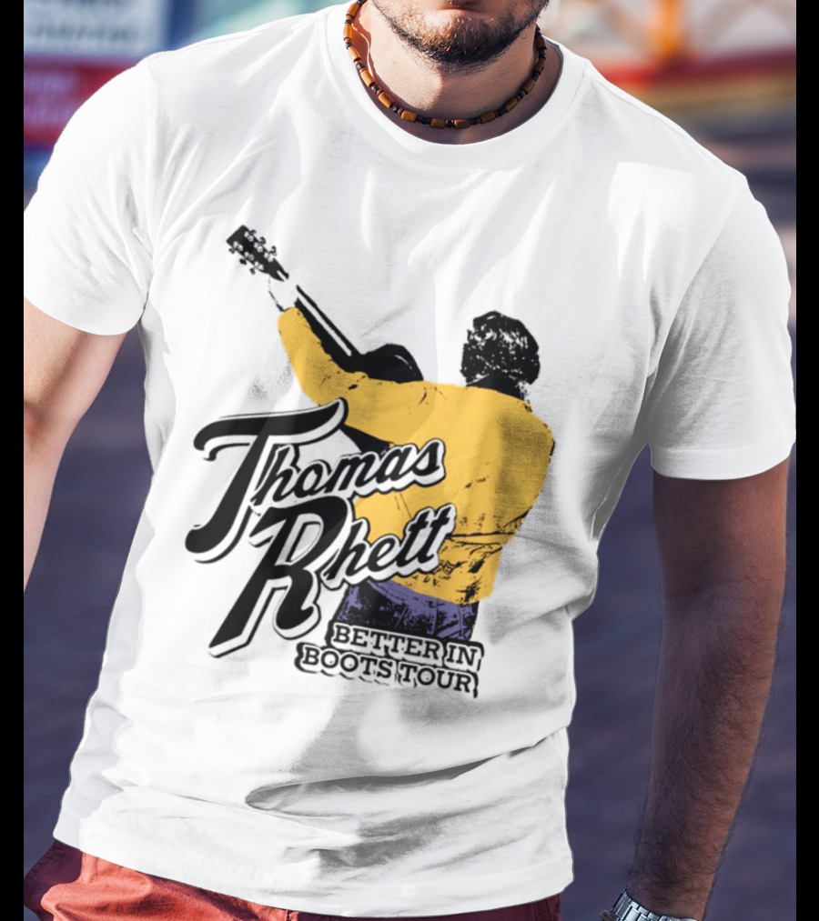 Thomas Rhett Better In Boots Retro Handgun Cowboy Boot Style T-Shirt
