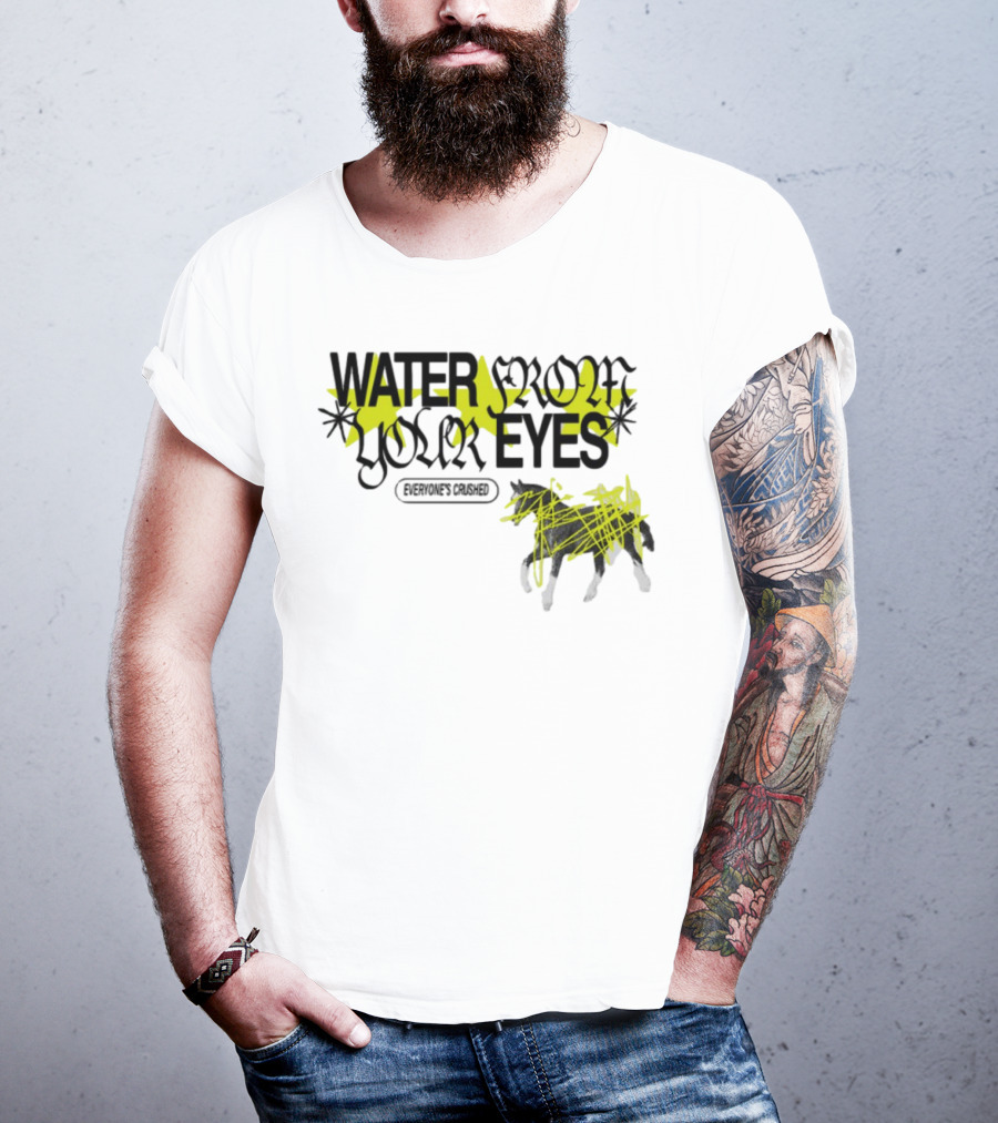 Water From Your Eyes Everyone's Crushed Abstract Yellow Scribble Horse T-Shirt