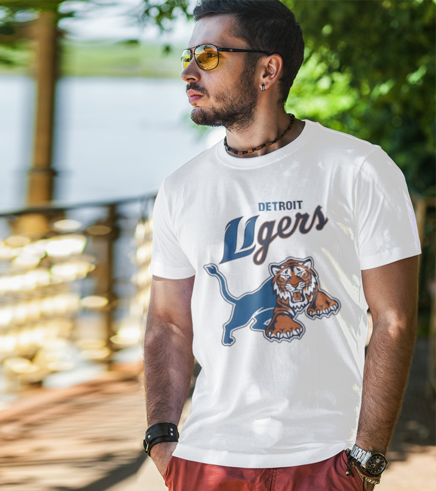 Detroit Store Detroit Ligers Tiger Hybrid Sports Mascot T-Shirt