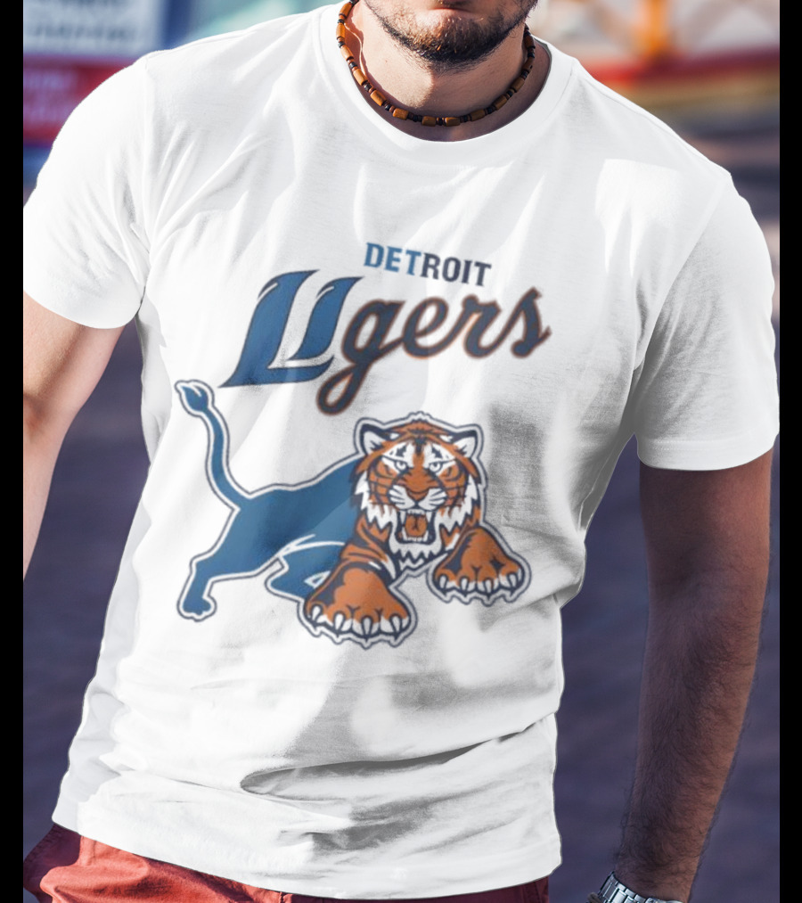 Detroit Store Detroit Ligers Tiger Hybrid Sports Mascot T-Shirt