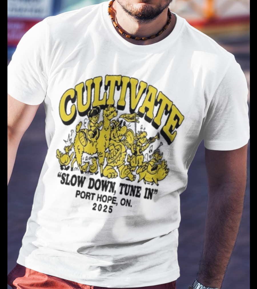 Cultivate Slow Down Tune In Port Hope On 2025 Festival Animals Retro Style T-Shirt