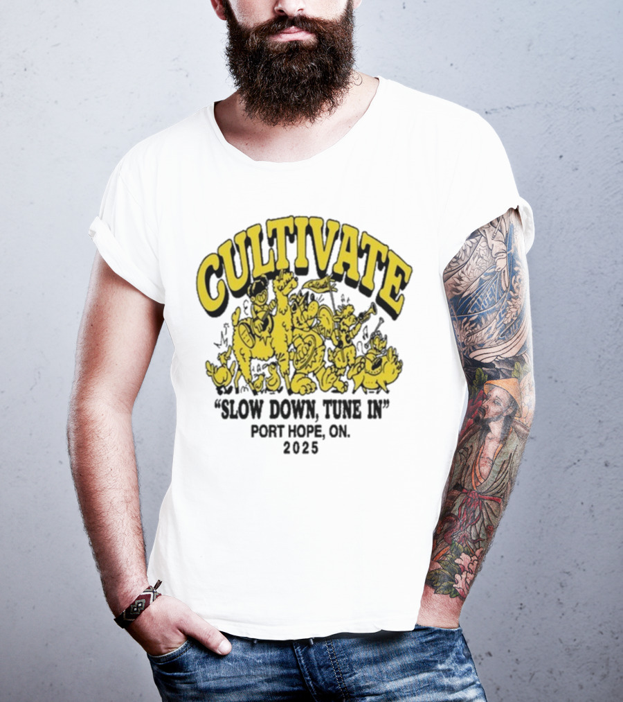 Cultivate Slow Down Tune In Port Hope On 2025 Festival Animals Retro Style T-Shirt