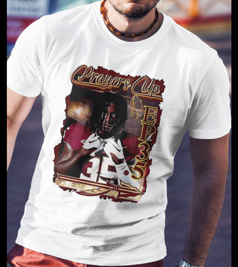 Ethan Pritchard EP35 Prayers Up Football 35 T-Shirt