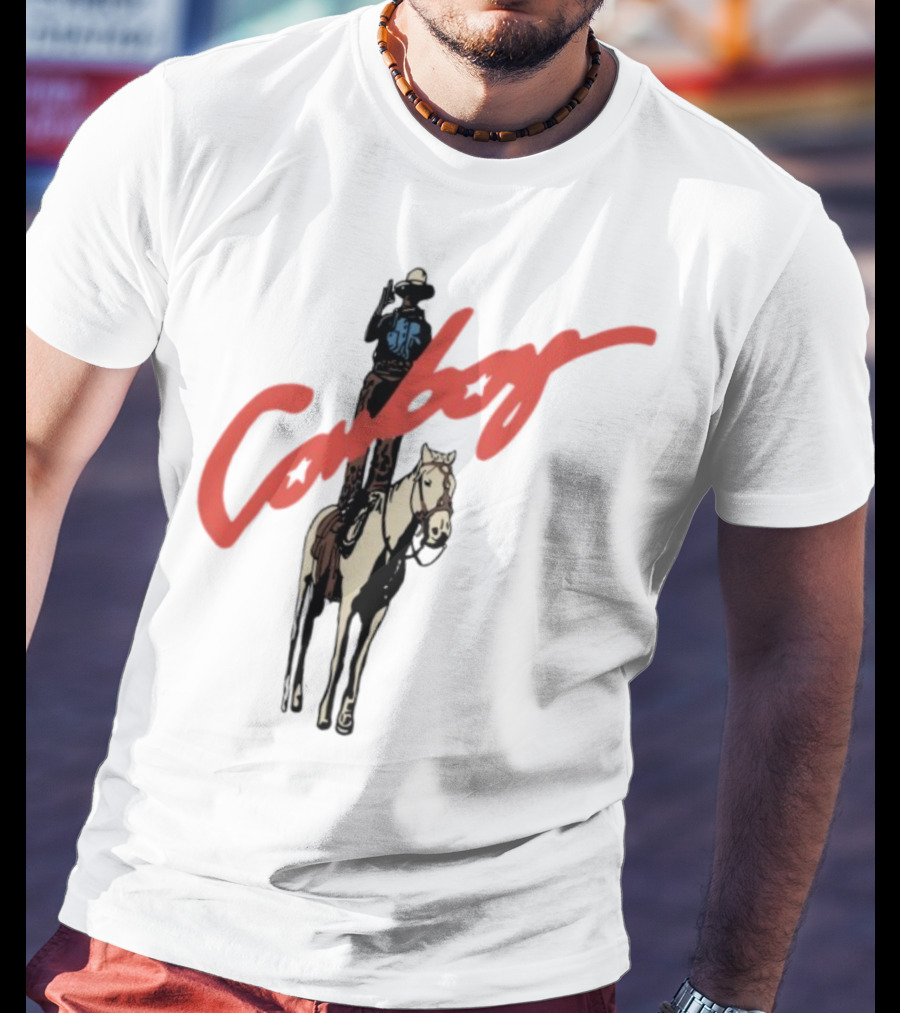 Forrest Frank Cowboy Horse Rider Graphic With Red Handwritten Font T-Shirt