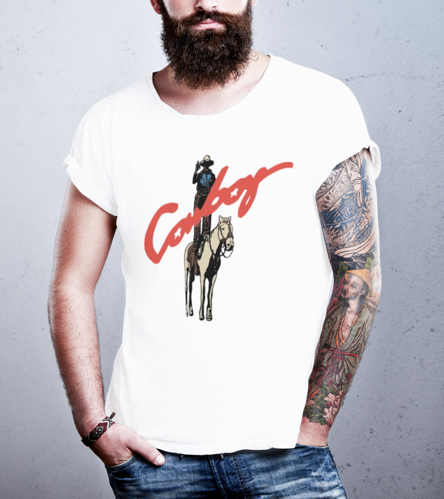Forrest Frank Cowboy Horse Rider Graphic With Red Handwritten Font T-Shirt