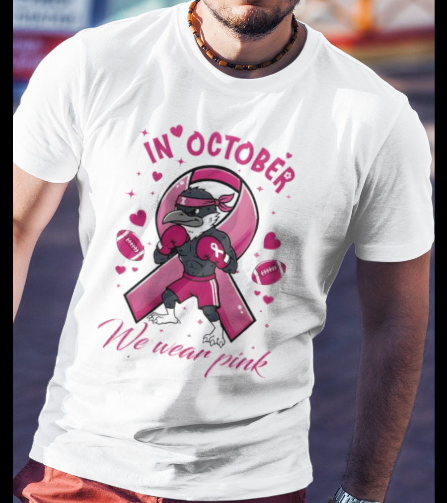 In October We Wear Pink Tackle Cancer Fighting Illini Win Together T-Shirt