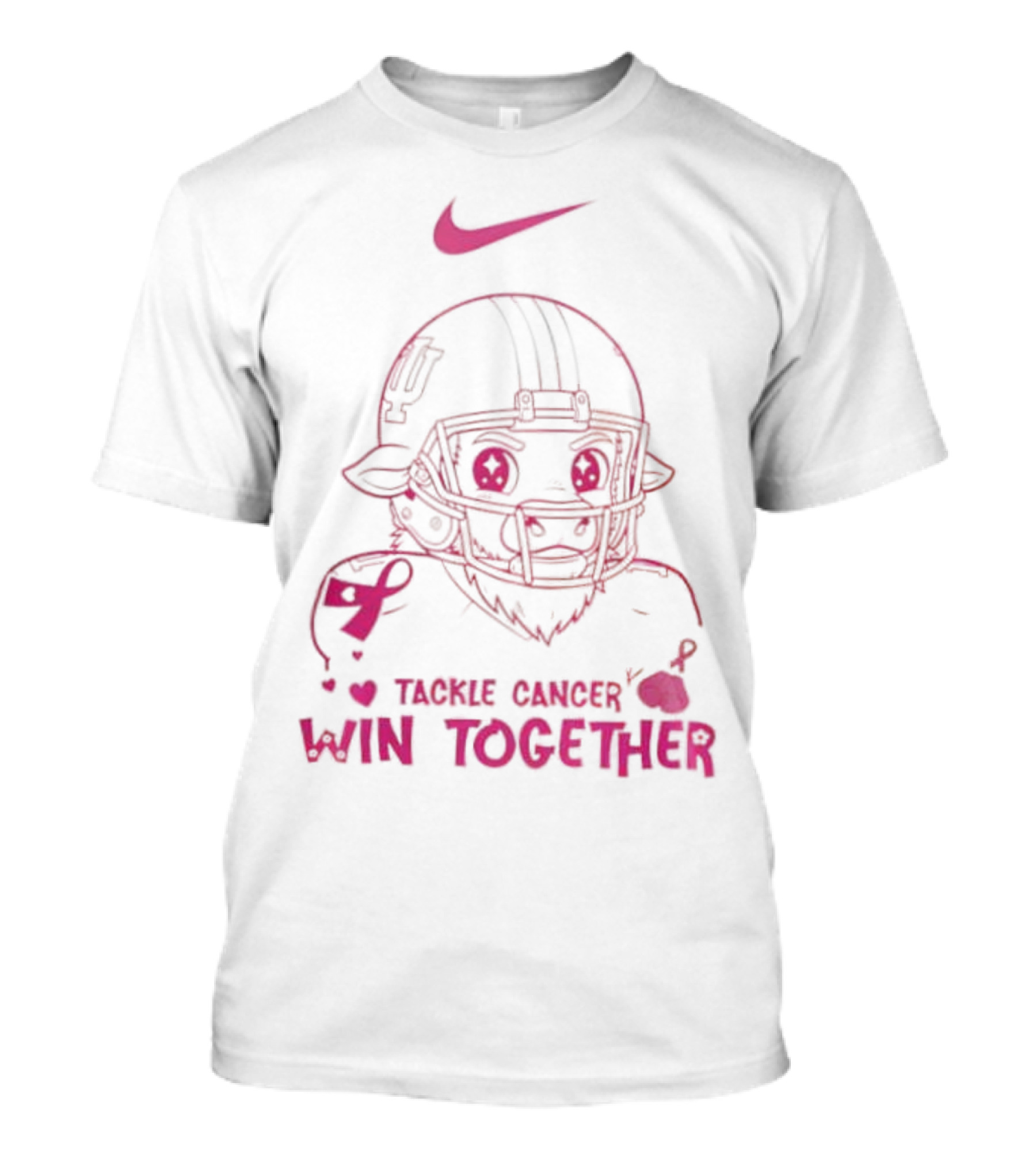 Indiana Hoosiers Tackle Cancer Win Together October We Wear Pink Nike T-Shirt