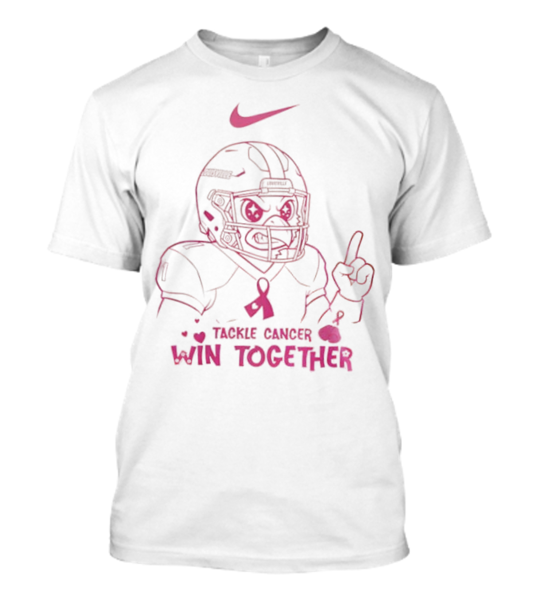 Nike Louisville Cardinals Tackle Cancer Win Together In October We Wear Pink T-Shirt