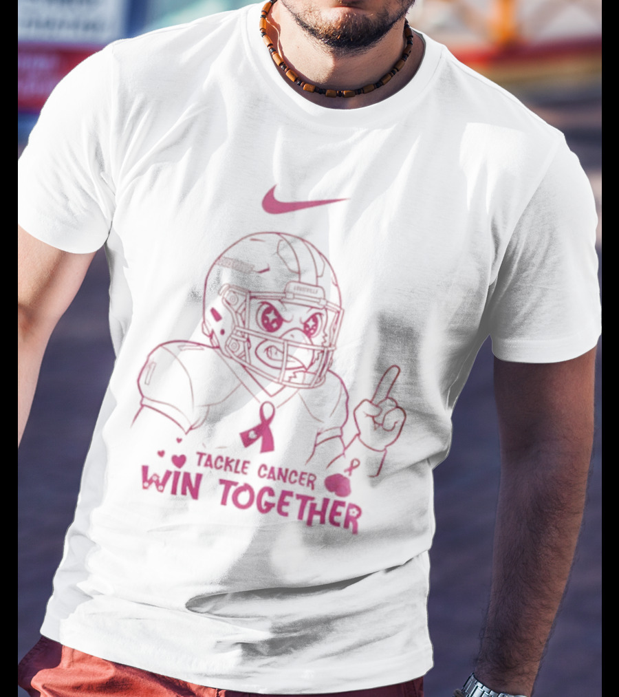Nike Louisville Cardinals Tackle Cancer Win Together In October We Wear Pink T-Shirt