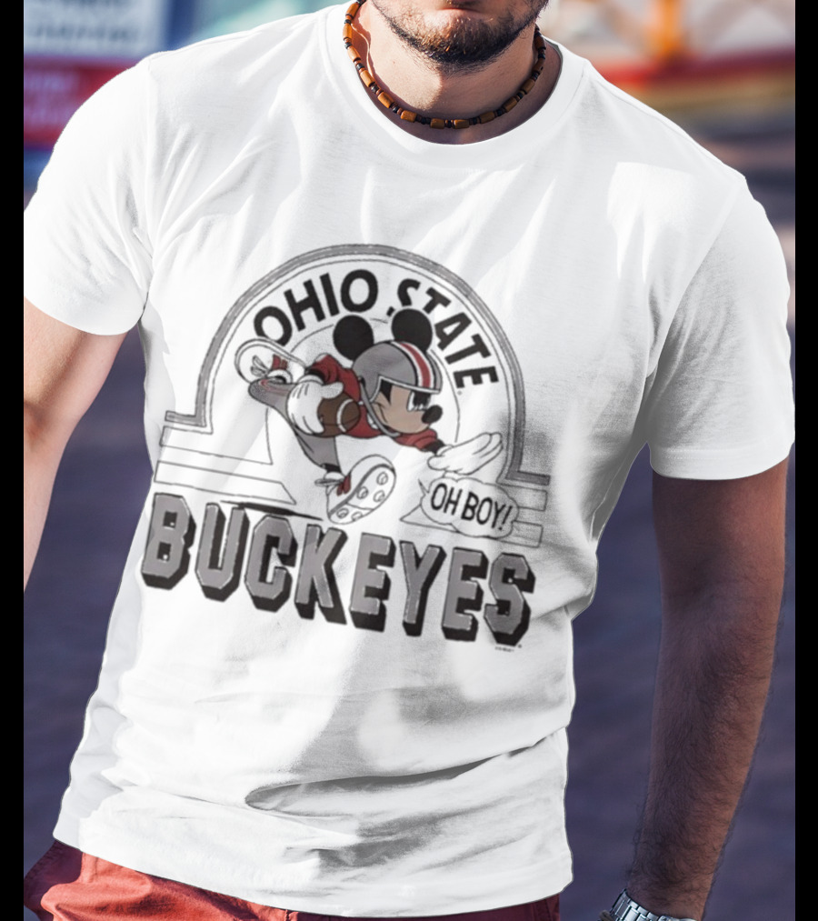 Mickey Mouse Ohio State Buckeyes Oh Boy Disney Football Fan Icon T-Shirt