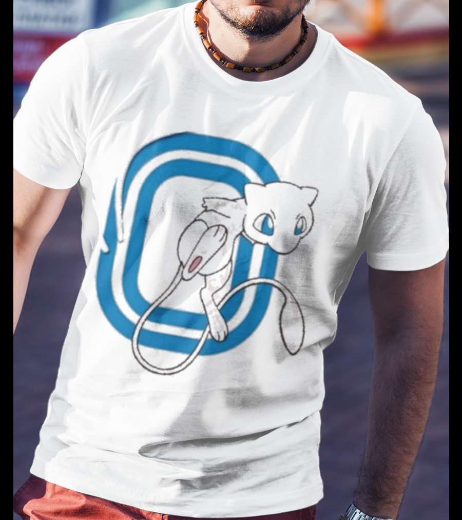 Overtime Pokémon Mew Blue Iconic Character Design T-Shirt
